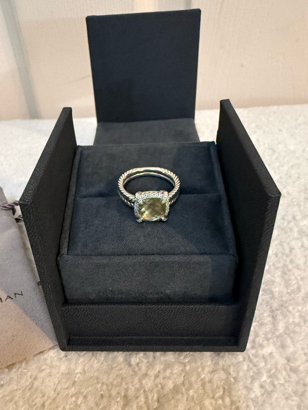 Chatelaine Pave Bezel
Ring with Lemon Citrine and Diamonds, 9mm - Picture 2 of 6